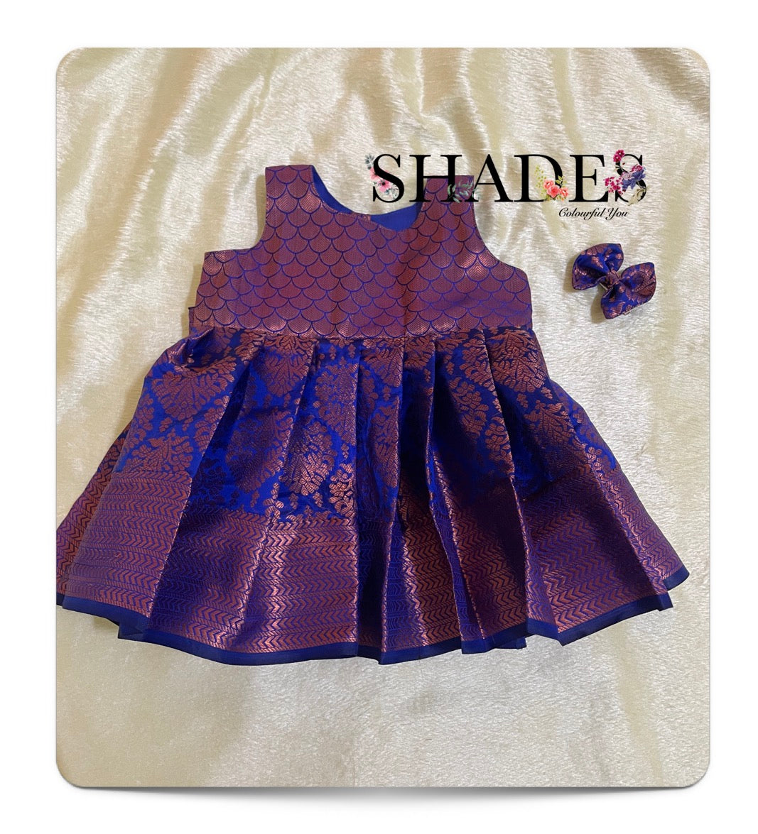 Royal blue brocade dress