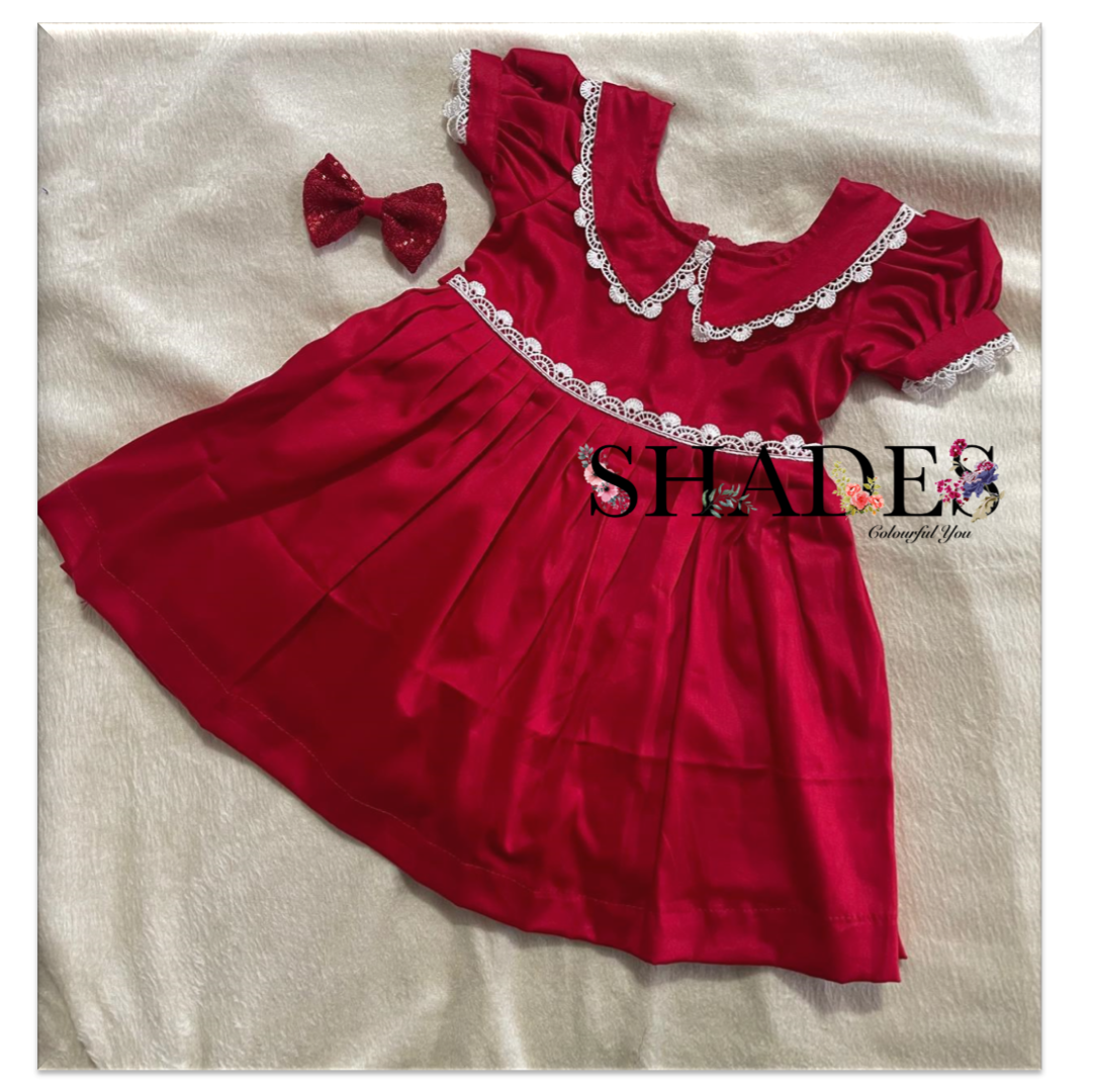 Red lace frock