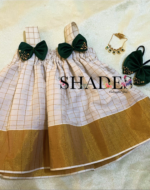 Off White golden checks frock