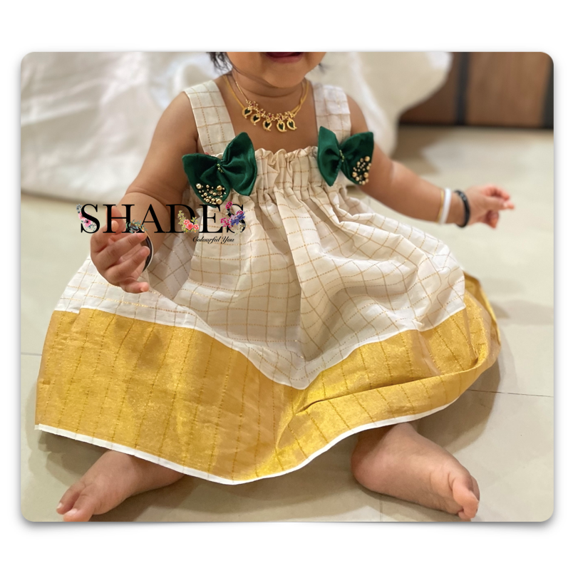 Off White golden checks frock