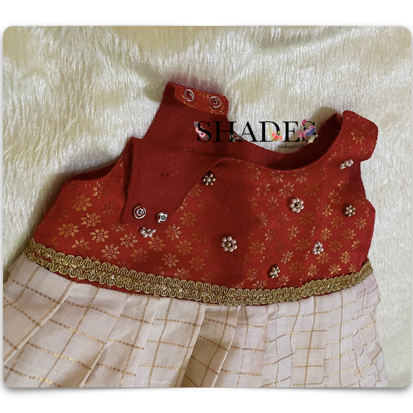 Red and white traditional frock