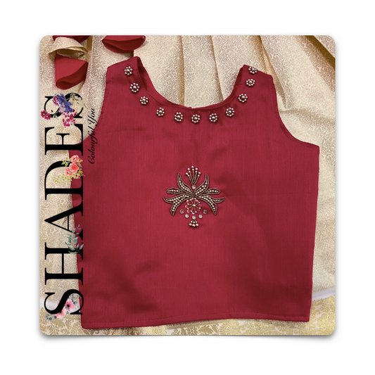 Red and golden brocade skirt top