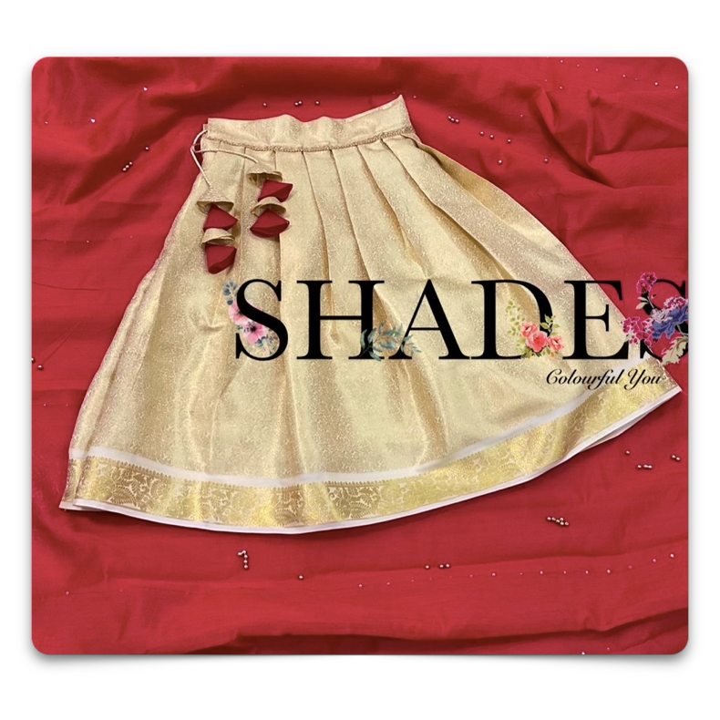 Red and golden brocade skirt top