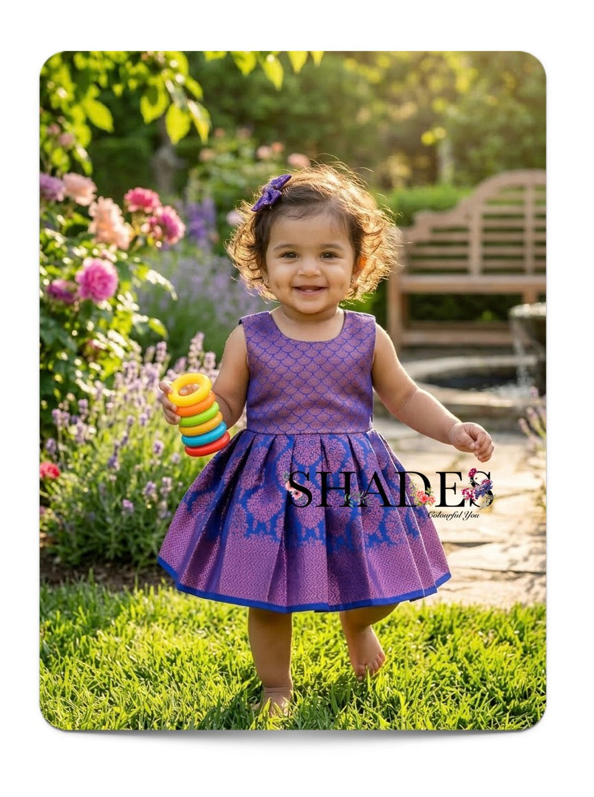 Royal blue brocade dress